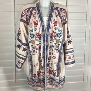 Johnny Was Multicolor Embroidered Jacket